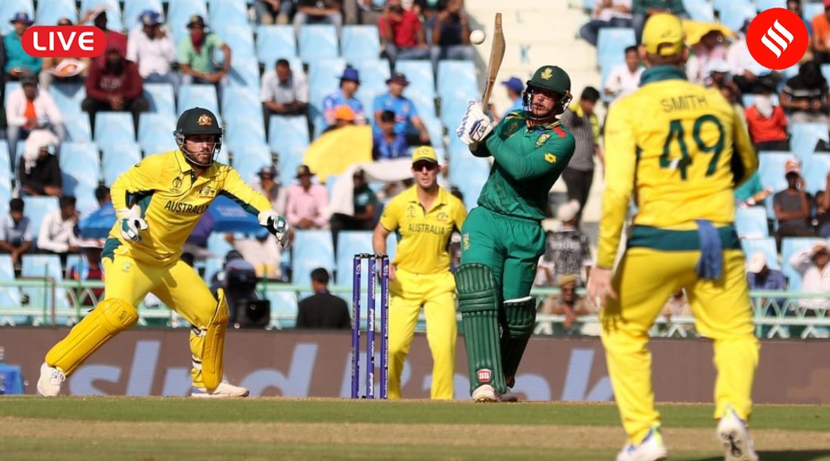 Australia vs South Africa Live Score, World Cup 2023: Warner-Marsh  kickstart the chase of 312 after de Kock's ton put SA on front foot |  Cricket News - The Indian Express