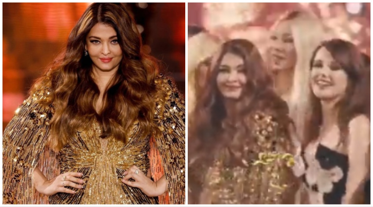 Cine Actor Aishwarya Sex - Katherine Langford fixes Aishwarya Rai's glittery train at Paris Fashion  Week; fans call it 'best moment of the show'. Watch | Bollywood News - The  Indian Express