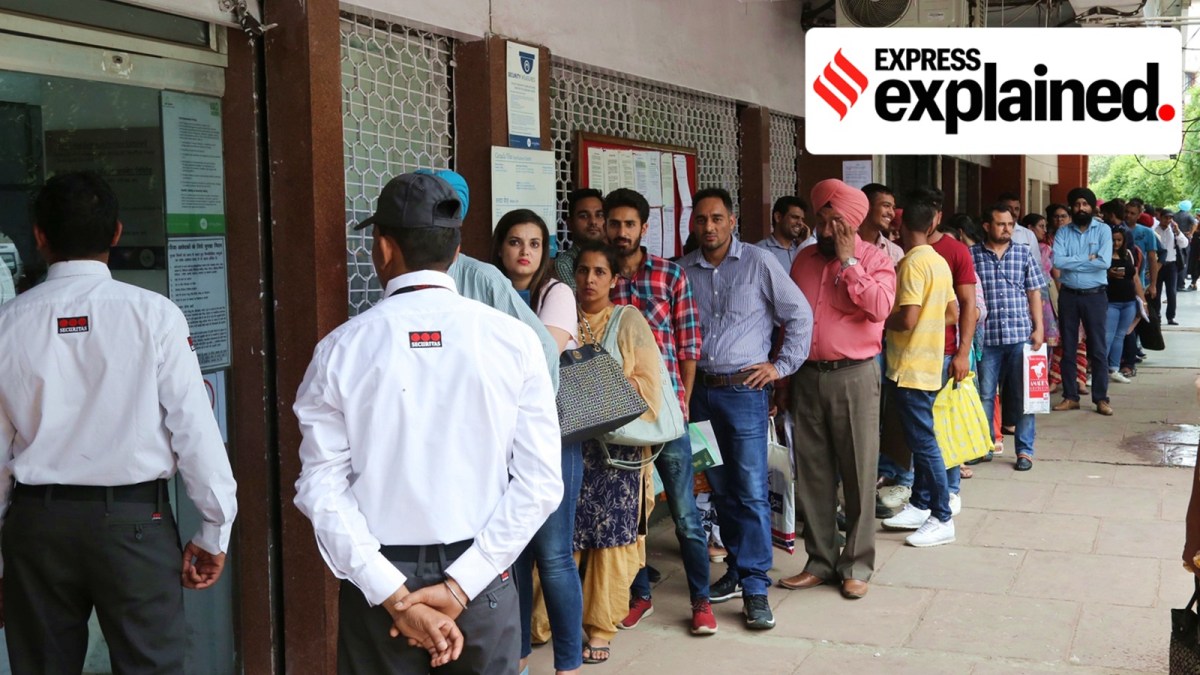 The issuance of student visas by Canada to Indians has been rising steadily since 2015. In this photo, people wait for their visas outside an office in Chandigarh.
