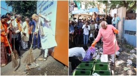Centres Swachhata hi Seva' initiative, Swachhata hi Seva drive, October 2 Gandhi Jayanti, Amit Shah participates in cleanliness campaign, Bhupendra Patel, Sabarmati Assembly constituency, indian express news