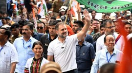 Rahul Gandhi during Padyatra in Mizoram