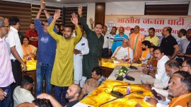 BJP workers protest at party office in MP