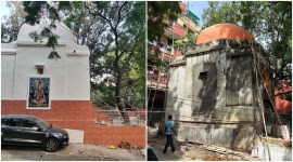 Humayunpura temple, 15th-century tomb, hectic pace, fresh coat of white, Delhi Gazette, Municipal Corporation of Delhi, delhi heritage site, heritage site in national capital, delhi heritage monuments, Delhi government, indian express news