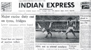 front page of The Indian Express