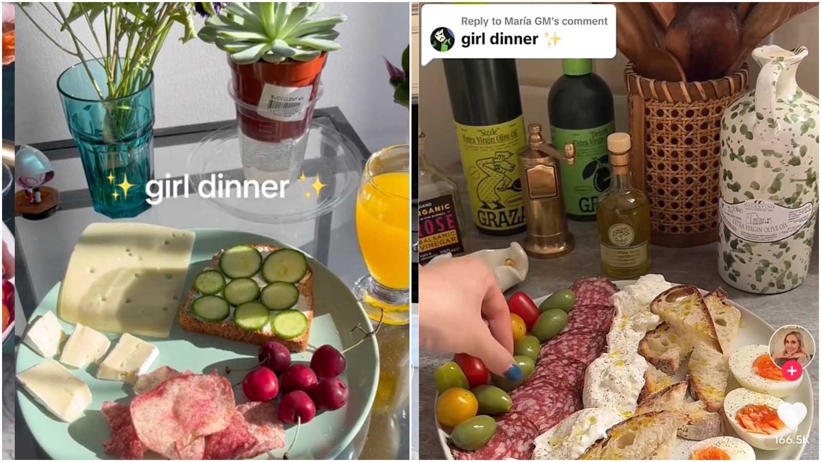 This is what your girl dinner should actually have. (Source: Instagram)