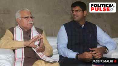 Haryana CM Manohar Lal Khattar and Deouty CM Dushyant Chautala.
