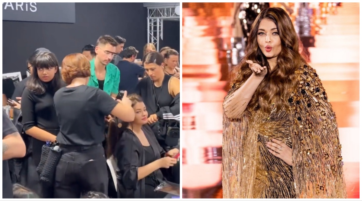 Aishwarya Rai winks and blows kisses on Paris Fashion Week ramp, Aaradhya Bachchan watches mom gets ready for catwalk. Watch | Bollywood News