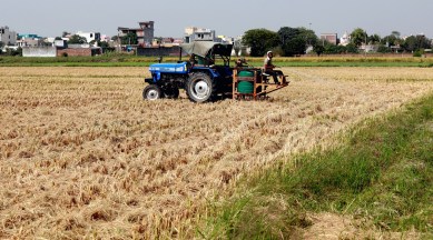 biodecomposer, biodecomposer spray, Delhi biodecomposer exercise, farmers in Delhi, microbial solution, stubble-burning problem, Stubble burning in Delhi, delhi air pollution, Indian Agricultural Research Institute, IARI data, indian express news
