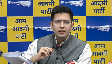 Raghav Chadha addressing media