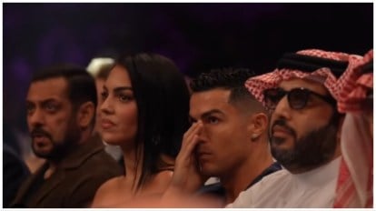 414px x 232px - Salman Khan watches boxing match with Cristiano Ronaldo. Fans call it,  'Mother of all crossovers' | Bollywood News - The Indian Express