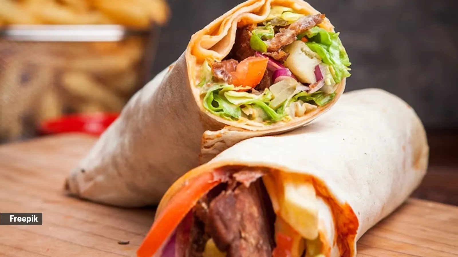 Wallpaper kafta shawarma chicken pita wrap roll sandwich - PIXERS.HK