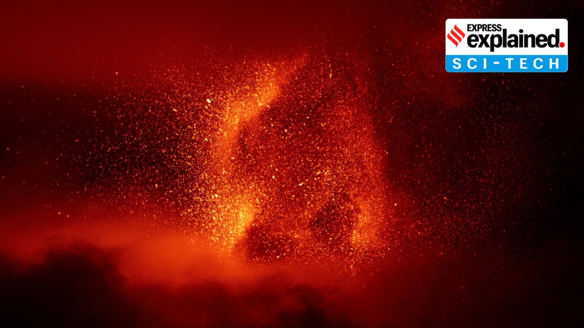 Mount Etna, Europe's most active volcano, lights up the night sky with eruptions as seen from Mount Salto Del Cane, Italy November 12, 2023.