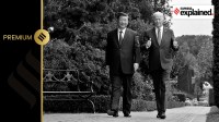 US President Joe Biden gives thumbs-up as he walks with Chinese President Xi Jinping at Filoli estate on the sidelines of the Asia-Pacific Economic Cooperation (APEC) summit, in Woodside, California, U.S., November 15, 2023.