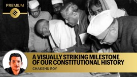 chakshu roy writes on the signed, decorated copy of the constitution, on constitution day 2023