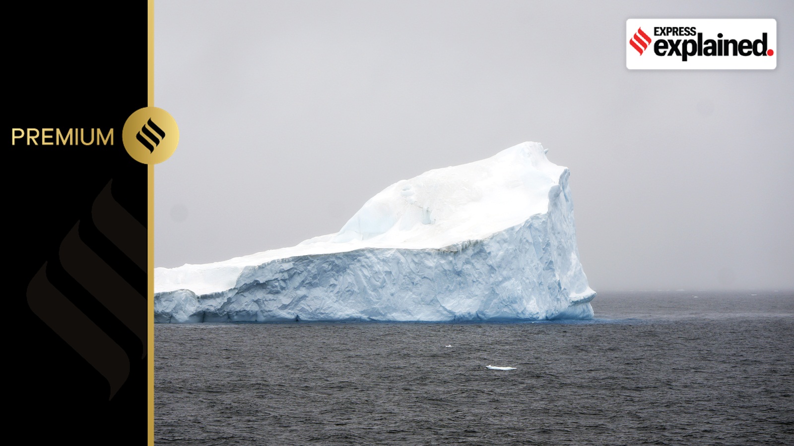 An iceberg floats near at Bransfield Strait shore, Antarctica, Wednesday, Nov. 23, 2023.