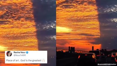 Florida's split sunset stuns social media.