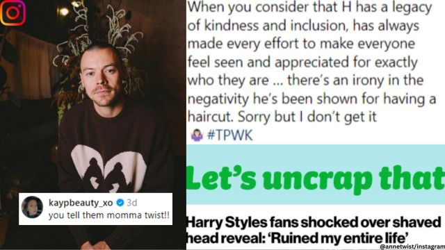 Harry Styles' mum speaks out in support of his son's new bold haircut.