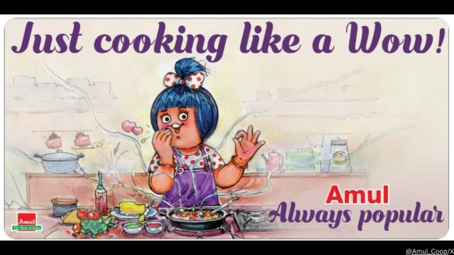 Just cooking like a wow Amul ad trend
