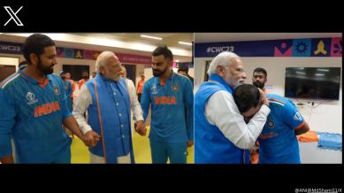 Mohammed Shami posts picture of hugging Narendra Modi