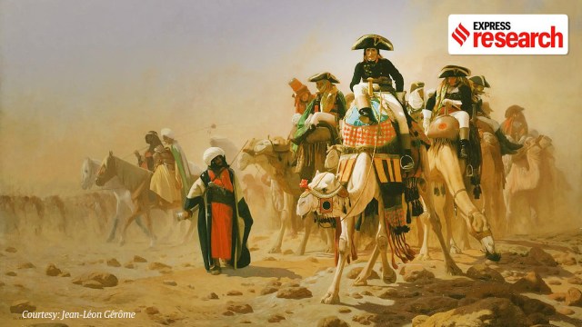 Napoleon's forces marching towards India