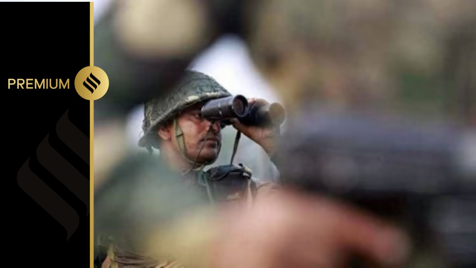 Army man surveilling area