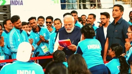Prime Minister Narendra Modi meets sportspersons who returned from Asian Para Games after a record haul of 111 medals.