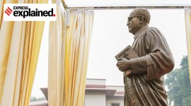 BR Ambedkar's statue in the Supreme Court premises in New Delhi. It was inaugurated by President Droupadi Murmu to mark Constitution Day on November 26.