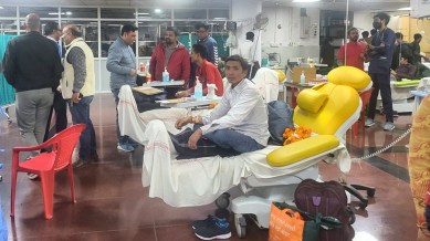 Rescued workers at AIIMS Rishikesh