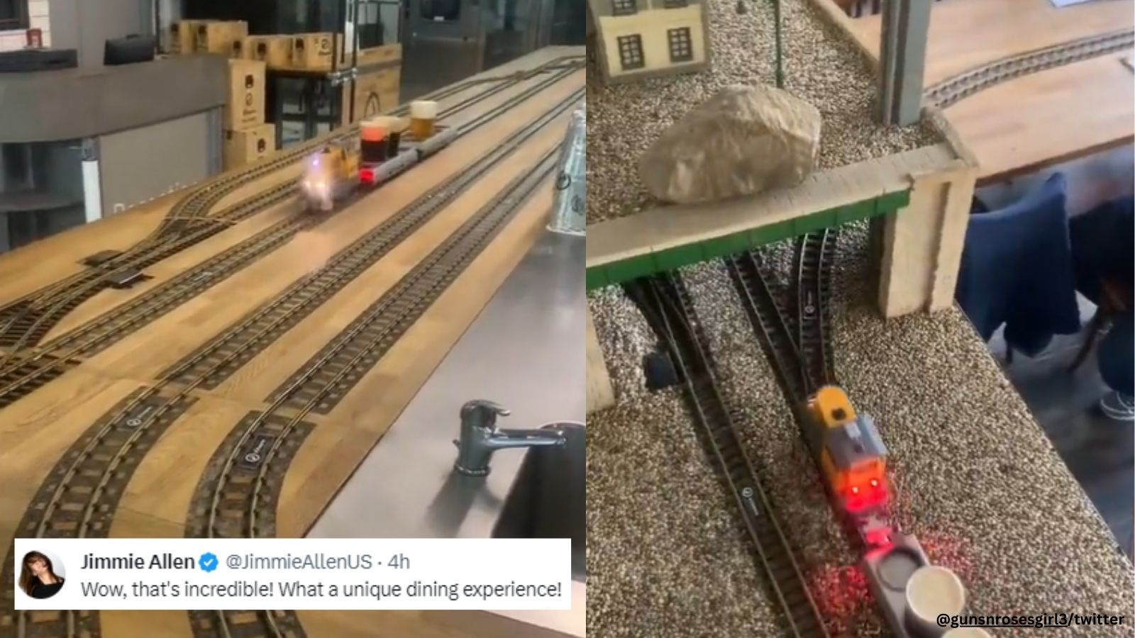 A Prague restaurant uses miniature trains to deliver food to tables