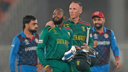 South Africa vs Afghanistan Highlights, World Cup 2023: Rassie van der Dussen anchors chase to help SA win by 5 wickets | Cricket News - The Indian Express