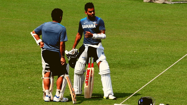 Virat Kohli and Sachin at Eden Garden, Kolkata. (Partha Paul)