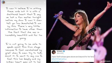 Taylor Swift starts a fan chant for water at the stadium.