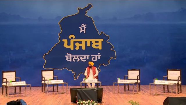 Bhagwant Mann at the PAU auditorium on Wednesday. Express