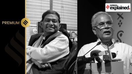 ajit jogi and bhupesh baghel, chhattisgarh CMs.