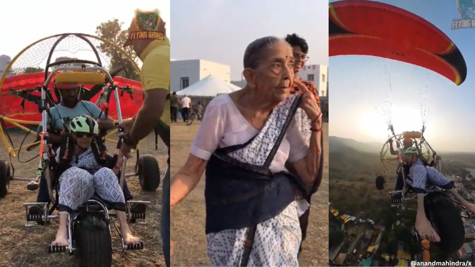 8888677771 | Paramotoring 97-year-old woman soars high in Pune ...