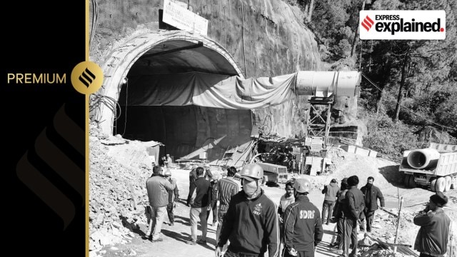 A part of the tunnel in Uttarkashi district has collapsed, walling up the passage. State Disaster Response Forces are present at the site.