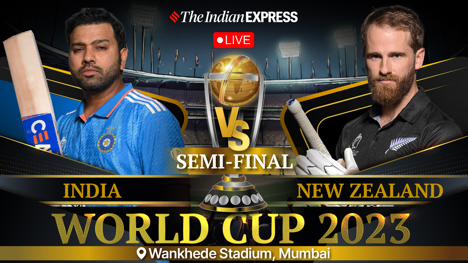India vs New Zealand Live Score, World Cup 2023 SemiFinal Rohit and