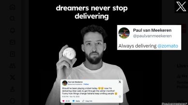 Paul van Meekeren worked as a delivery boy for Uber Eats when the 2021 T20 World Cup was postponed.