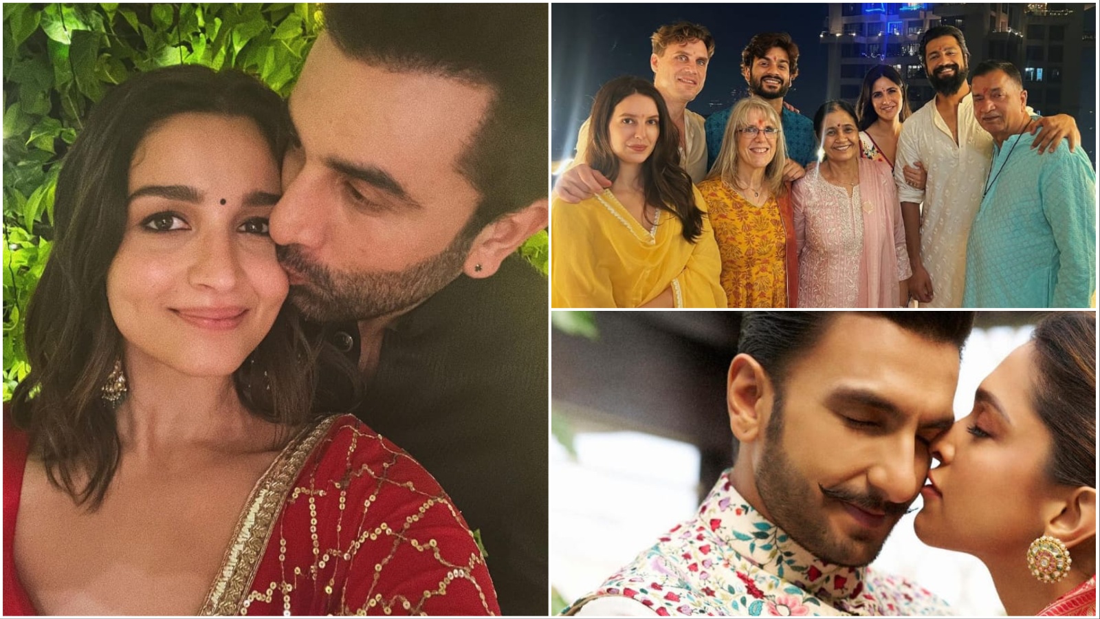 Diwali 2023: Ranbir kisses Alia, Deepika-Ranveer perform puja while Vicky-Katrina pose with their families | Bollywood News