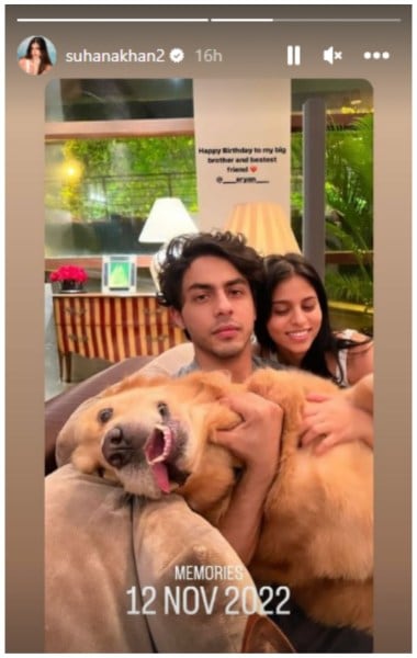 Suhana Khan wished Aryan Khan on birthday. 