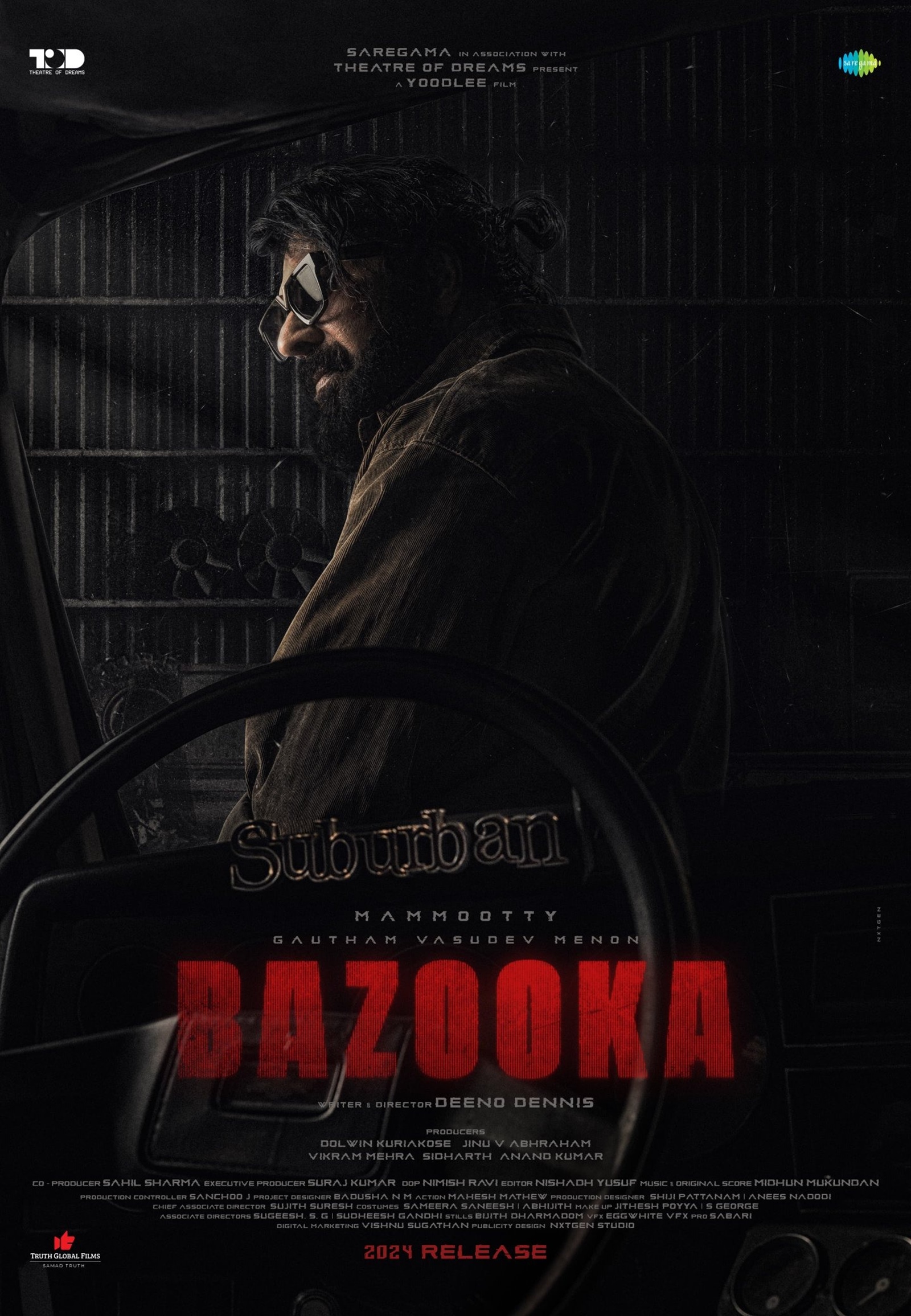 Bazooka, bazooka second look, bazooka first look, bazooka movie, bazooka release date, bazooka movie poster, bazooka movie new poster, mammootty, mammootty movies, mammootty new look, mammootty new movie