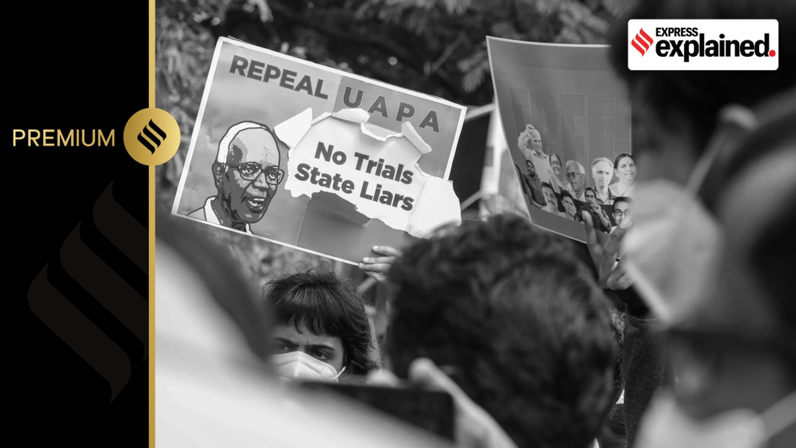 Activists gathered at the Pune district collectorate for staging a protest against the government for the death of Stan Swamy, an accused in the Elgaar Parishad – Koregaon Bhima case, and for repealing the Unlawful Activities Prevention Act (UAPA).