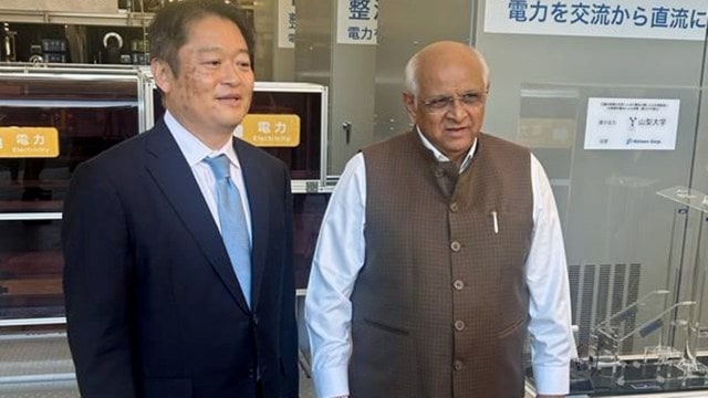 Bhupendra Patel visits Japan, Vibrant Gujarat Global Summit 2024, Gujarat CM in Japan, indian bureaucrats delegation in Japan, industry representatives, India's Ambassador to Japan, Sibi George, indian express news