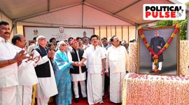MK Stalin unveils statue of VP Singh