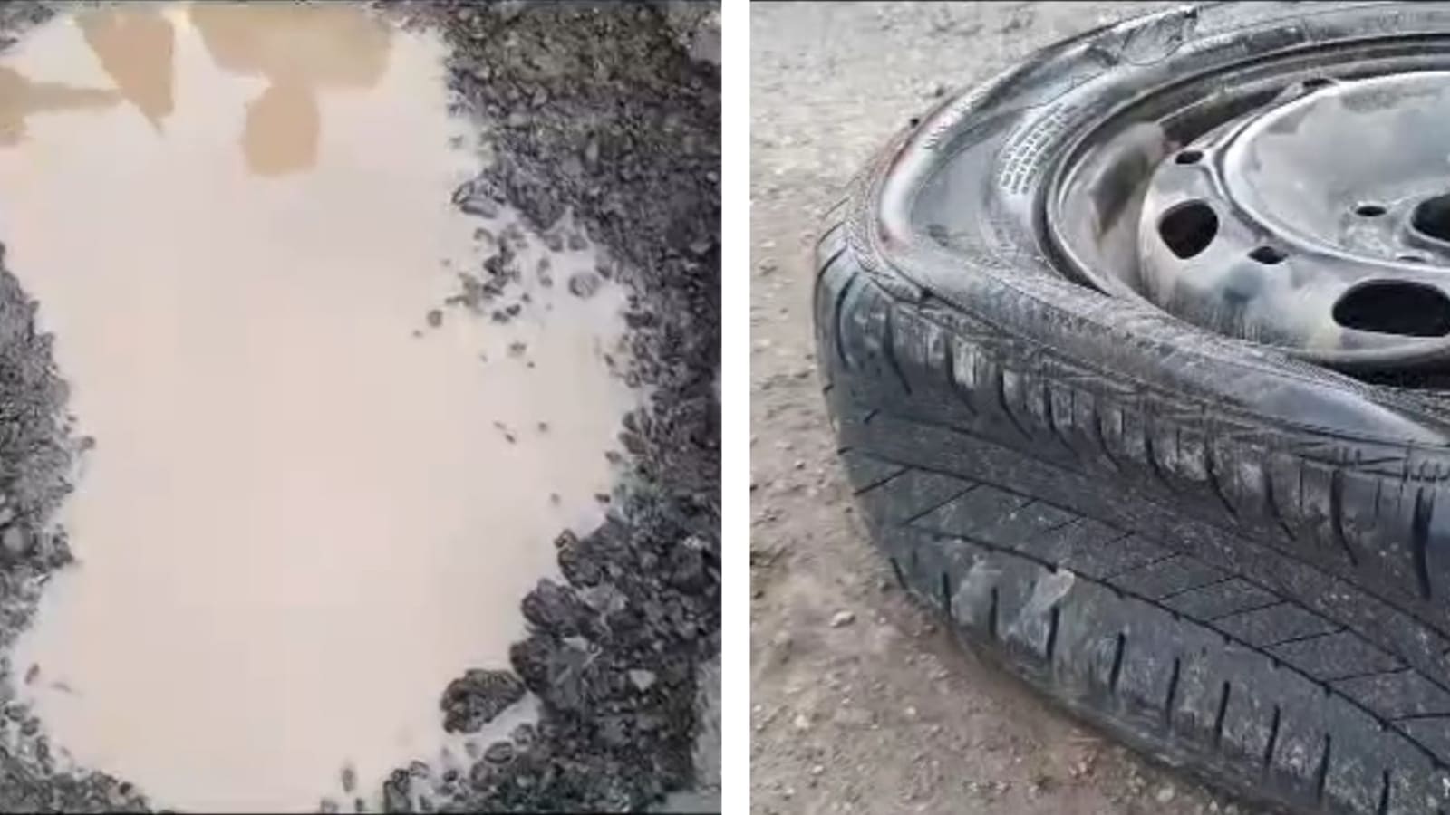 Motorists furious as a big pothole on BangaloreMumbai highway causes a