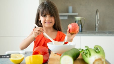 Balanced nutrition, child's physical and mental development, parents' role in shaping children's dietary habits, healthy challenges, promoting healthy eating habits