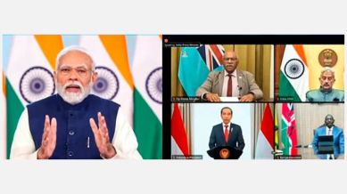 Prime Minister Narendra Modi addresses the inaugural session of the 2nd Voice of Global South Summit via a video conference, on Friday