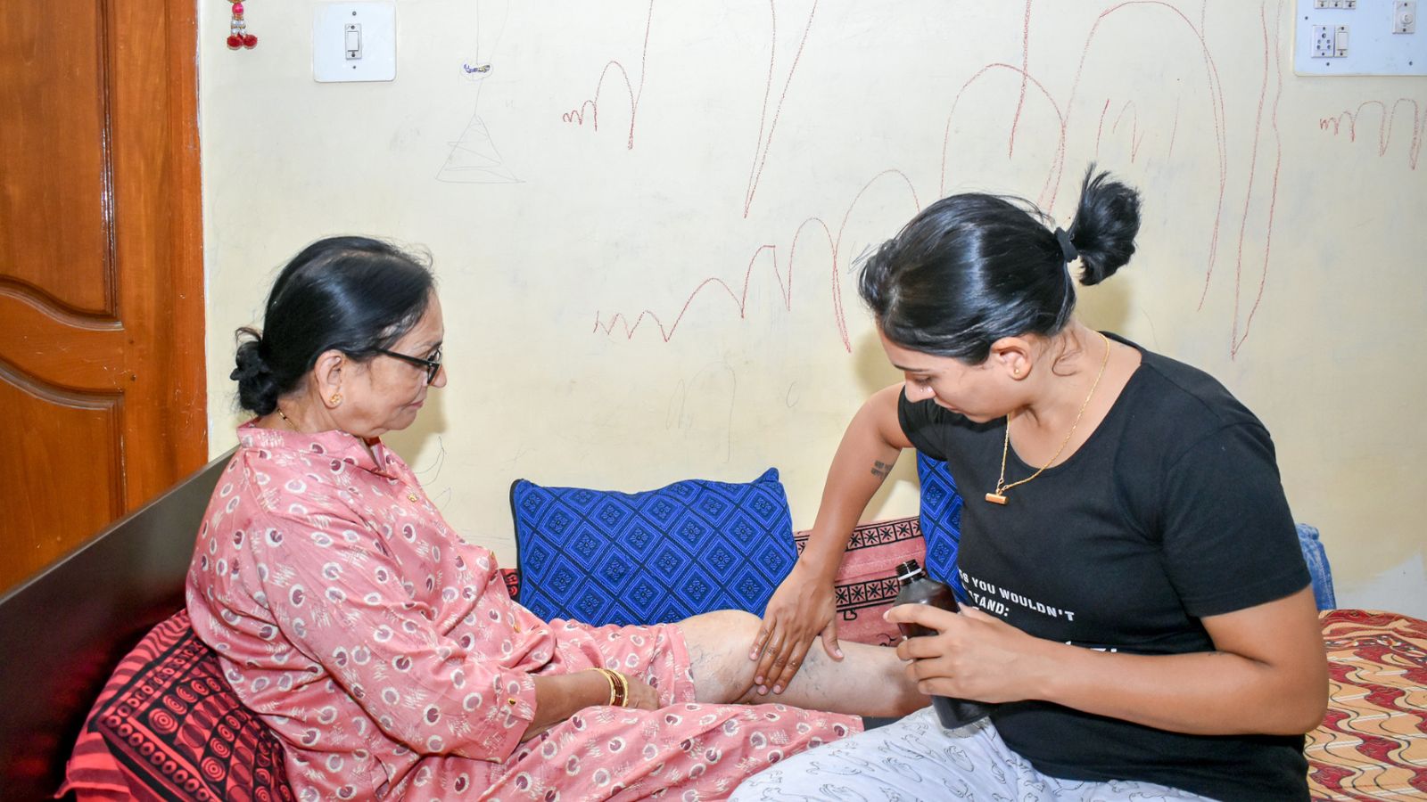 After Divya’s divorce, her parents, who are in their 70s, shifted to Bengaluru from Chikkamagaluru district, 350 km away, to help out with their grandson. (Express photo by Jithendra M)