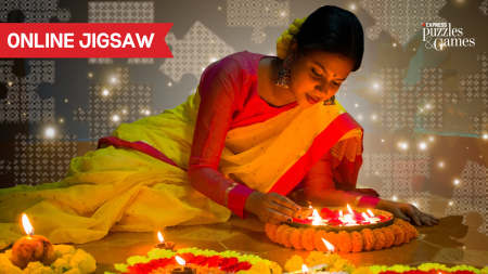 online jigsaw themed on diwali
