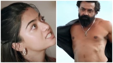 Rashmika Mandanna and Bobby in stills from Animal.
